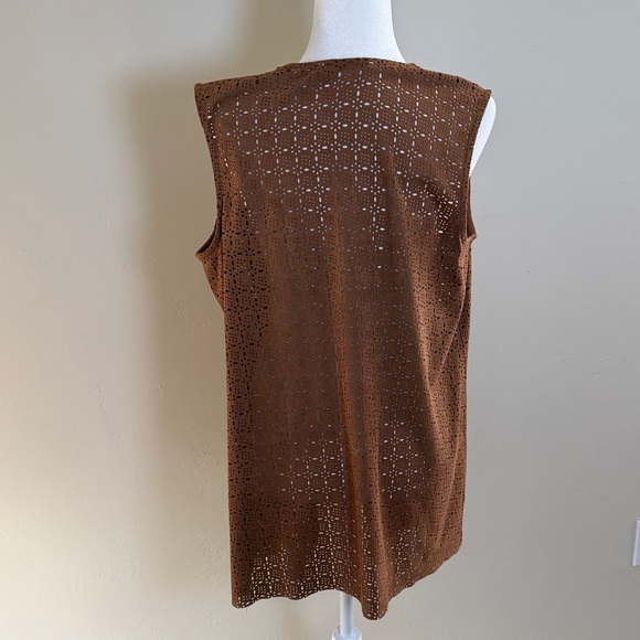 Soft Surroundings Faux Suede Laser Cut Vest - Picture 2 of 12